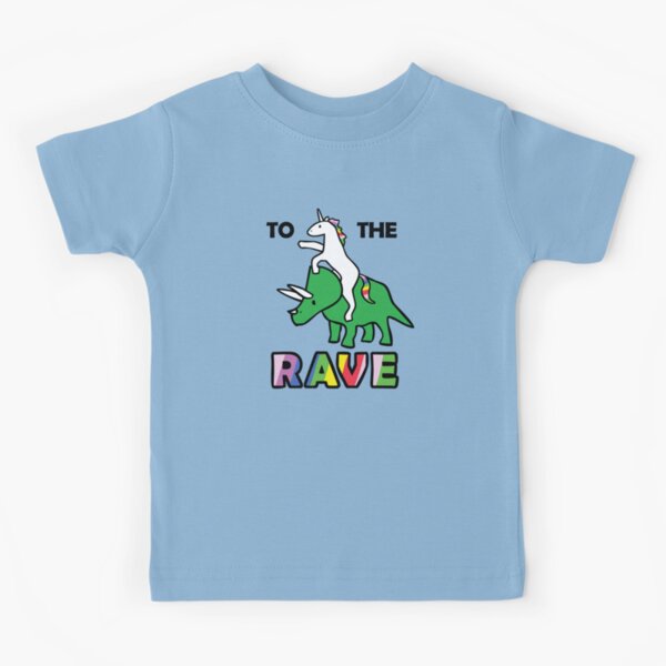 Item preview, To The Rave! (Unicorn Riding Triceratops) designed and sold by jezkemp.