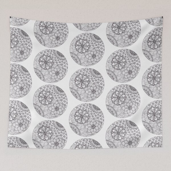 Item preview, circle flower doodle designed and sold by Bake-my-Design.