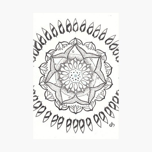 Whale & Feather Mandala Photographic Print