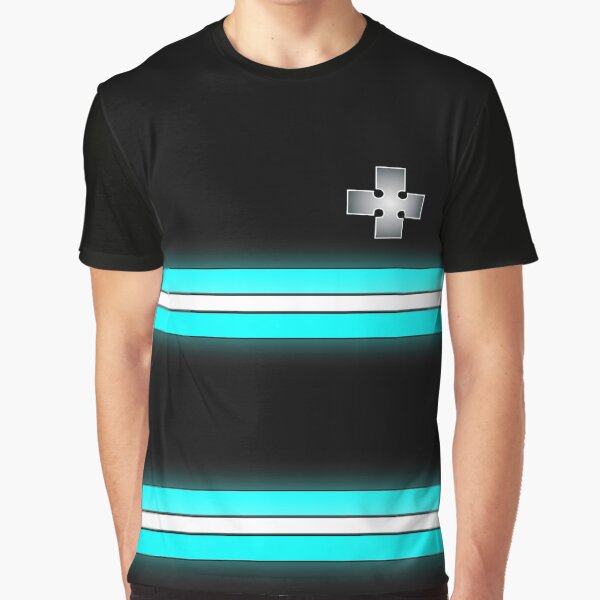 Fire Force Blue Stripes Graphic T-Shirt