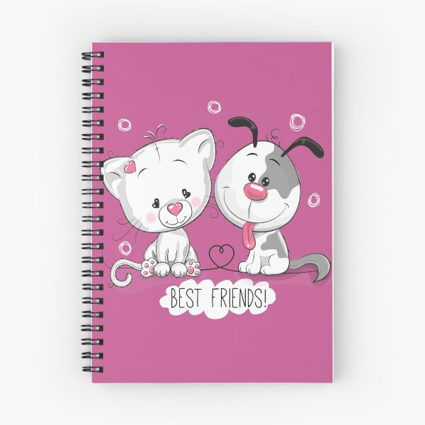 Item preview, Dog–cat relationship Puppy Pet, cartoon animal cartoon, gray dog and white cat illustration designed and sold by Halalolo.