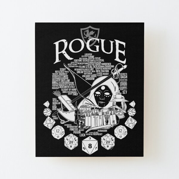 RPG Class Series: Rogue - White Version Wood Mounted Print