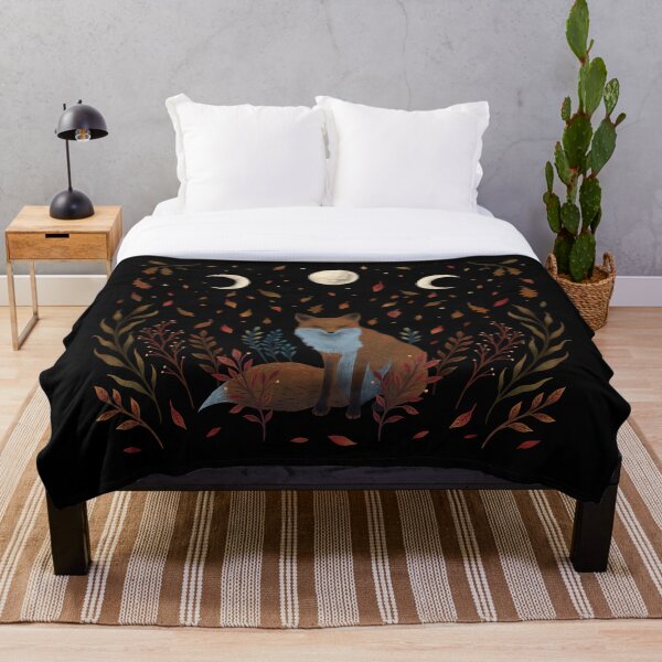 Autumn Fox Throw Blanket