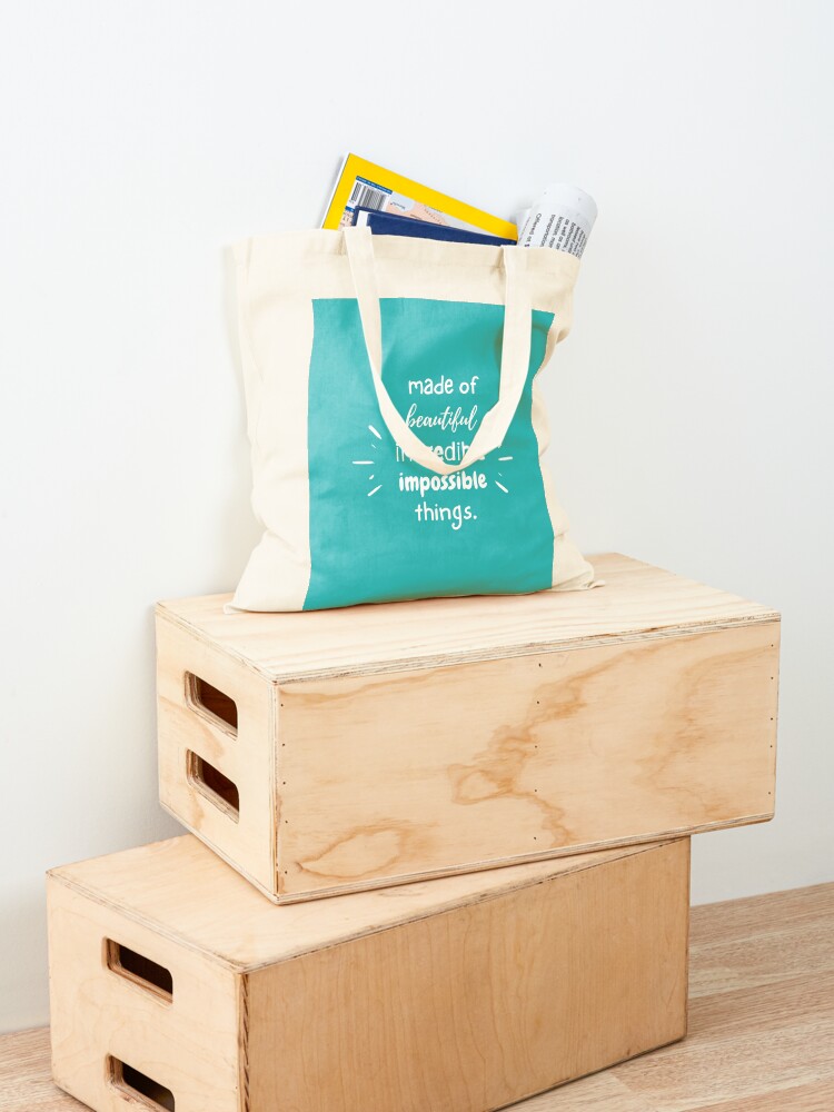 Thumbnail 4 of 5, Tote Bag, beautiful, incredible, impossible things designed and sold by theGINAshop.