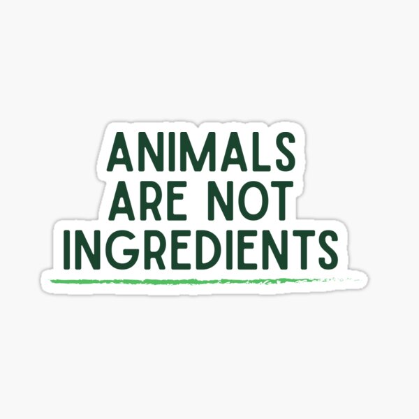 Vista previa del artículo con la obra «Los animales no son ingredientes.», diseñado y vendido por vegansfacts.