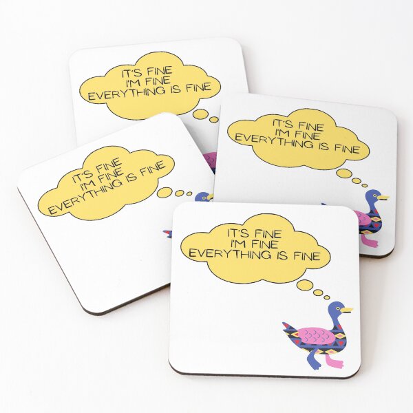 Item preview, Cute Duck: It’s fine I’m fine everything is fine  designed and sold by Dinoroarrr.