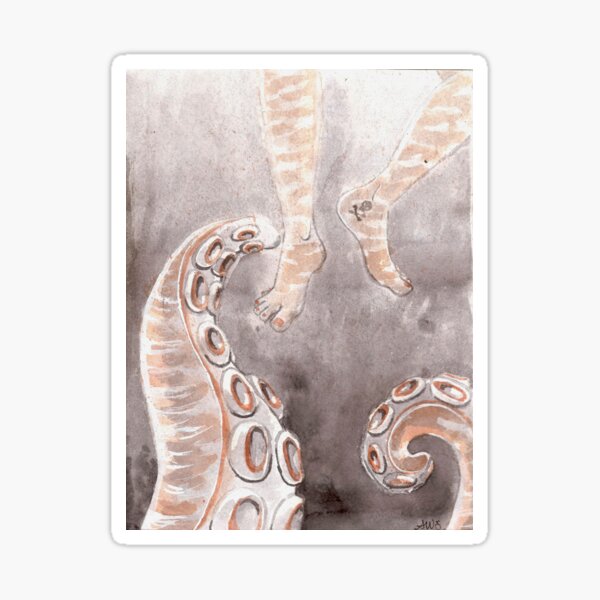 Item preview, Creature from the Deep Watercolor designed and sold by lysswhitart.