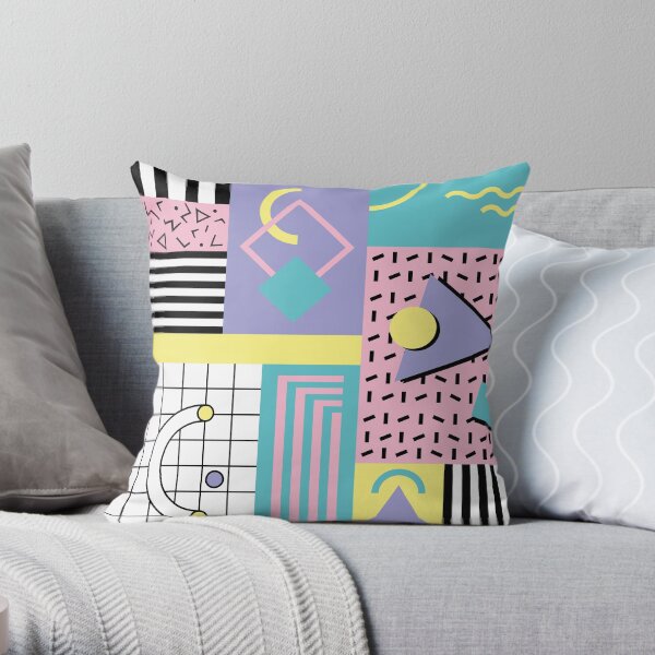 Memphis Pattern 25 - Retro 90s / 80s Throw Pillow