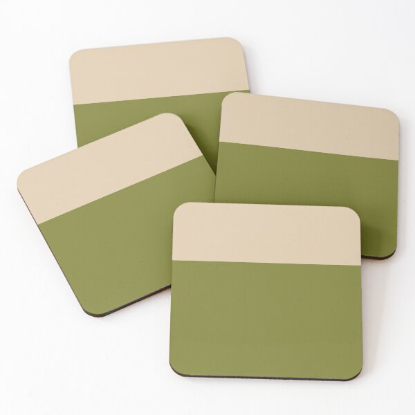 Item preview, Color Block Minimalist Pattern - Beige and Khaki Olive Green designed and sold by kierkegaard.