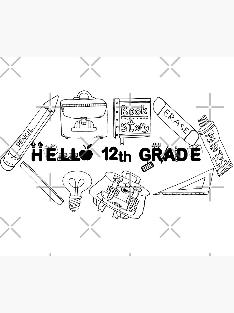 Happy first day of twelfth grade, 12th Grade Design Welcome back to School  Poster for Sale by MKCoolDesigns MK