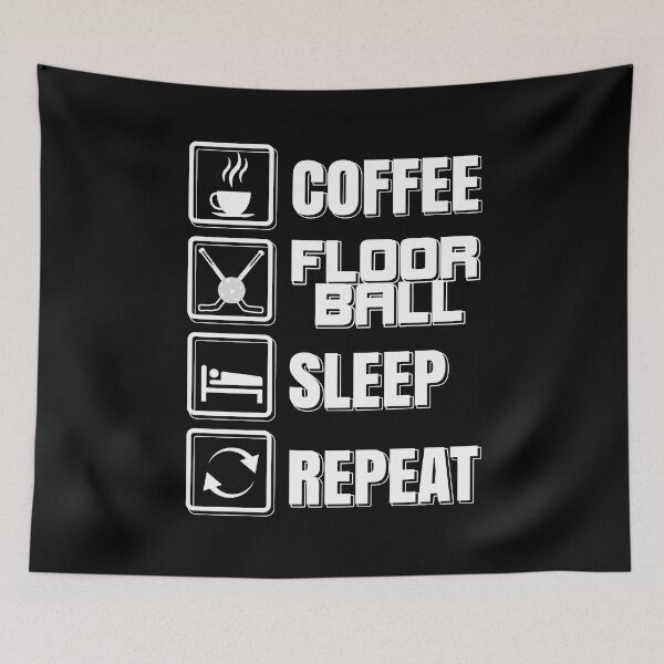 Item preview, Coffee Floorball Sleep Repeat Unihockey designed and sold by NeXore.