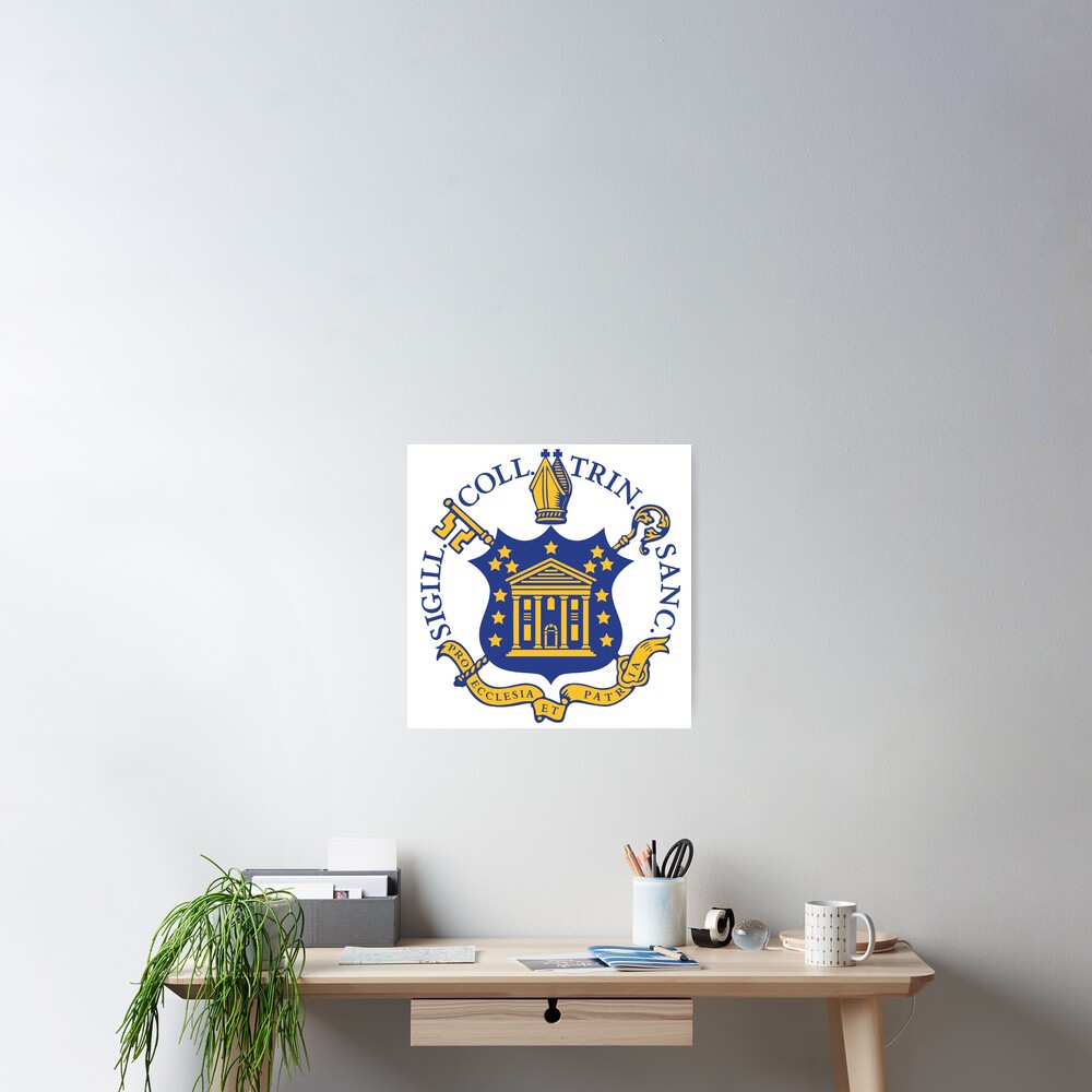 Trinity College Hartford Seal Poster By Gillrosedraws Redbubble