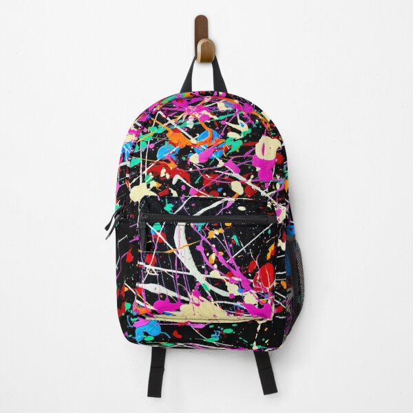 Item preview, Vibrant Splatter Mask- Purple, blue, tan, black Jackson Pollock style art designed and sold by Wanderlust Designs.