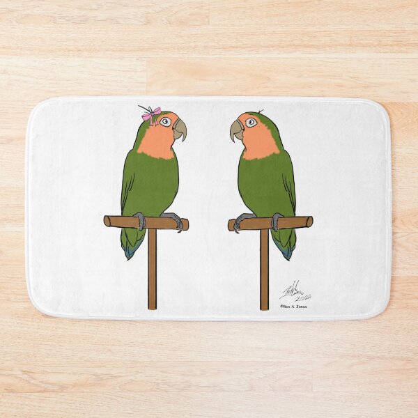 Item preview, Crazy Bird Lady with peachfaced lovebirds designed and sold by Laughing Parrot Studio.