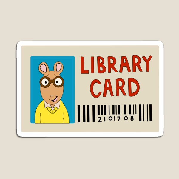 Arthur Library Card Sticker Magnet
