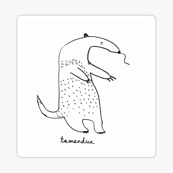 Flavvore Tamandua Pose Sticker for Sale by voreflav