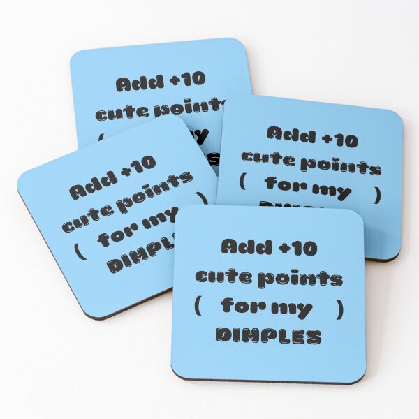 Item preview, Add +10 cute points for my dimples both cheeks light blue designed and sold by GrammarDance.