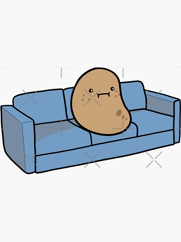 Don't be a potato console gaming couch potatoe' Sticker