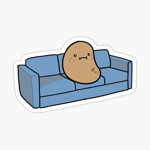 Don't be a potato console gaming couch potatoe' Sticker