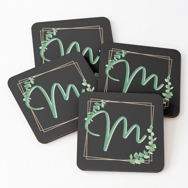 Item preview, Letter M Monogram - Floral Script Letter designed and sold by TeesForNerds.