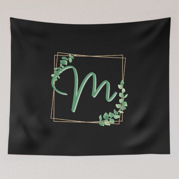 Item preview, Letter M Monogram - Floral Script Letter designed and sold by TeesForNerds.