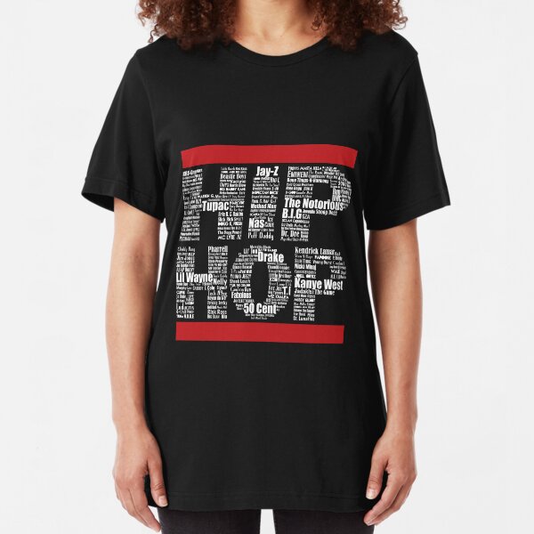 Hip Hop in Black Slim Fit T-Shirt