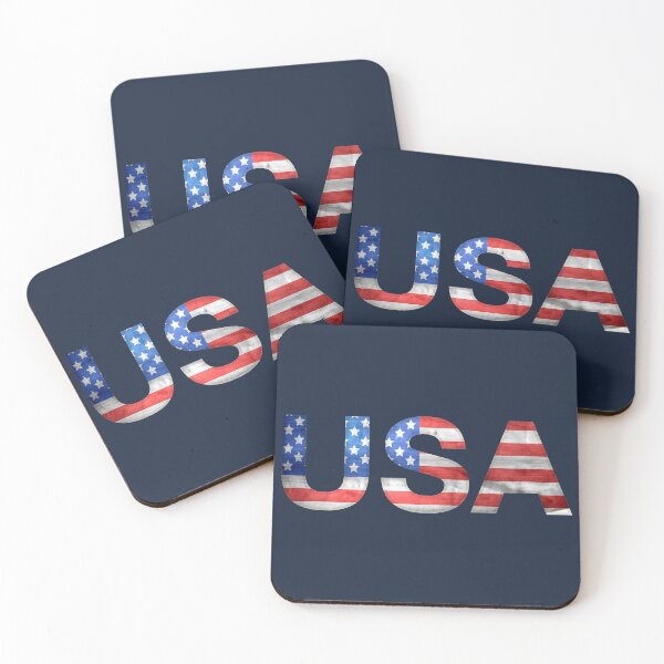 Item preview, USA american flag typography designed and sold by Fashionmonger.