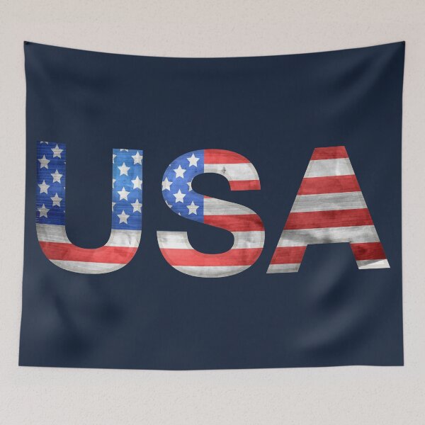 Item preview, USA american flag typography designed and sold by Fashionmonger.