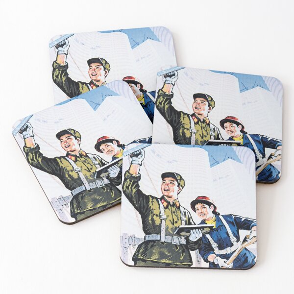 Item preview, Army and people united, let's speed up the construction of Kwangbok Street! North Korea Wall Art designed and sold by retroposters.
