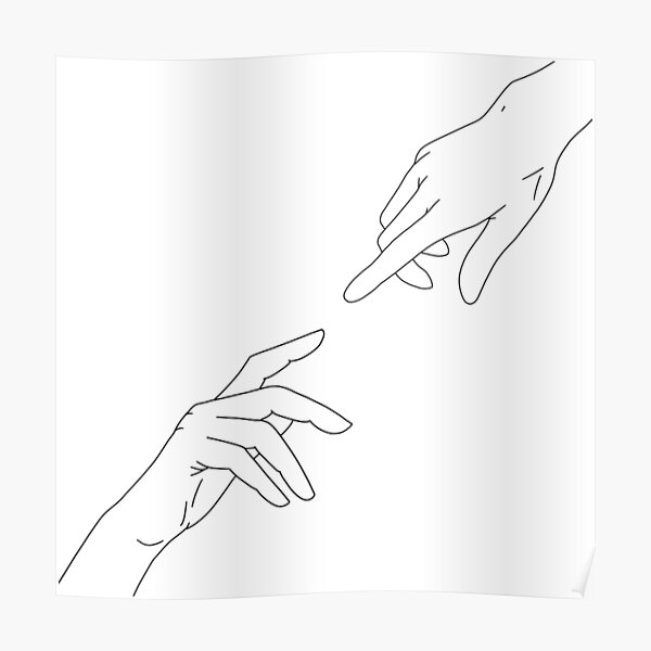 Poster « Dessin au trait Mains qui se touchent (noir) », par Shoomoodle Redbubble Poster « Dessin au trait Mains qui se touchent (noir) », par Shoomoodle Redbubble