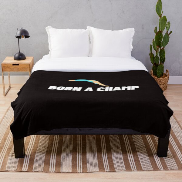 Born A Champ ( Female Swimmer Edition) Throw Blanket