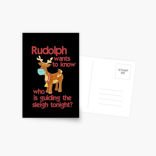 Rudolph Facemask 2020 christmas Postcard