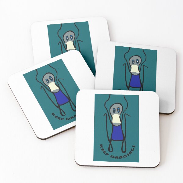 Item preview,   DANCE WITH MASKS; KEEP DANCING! (Teal Background) designed and sold by dscottlarson.