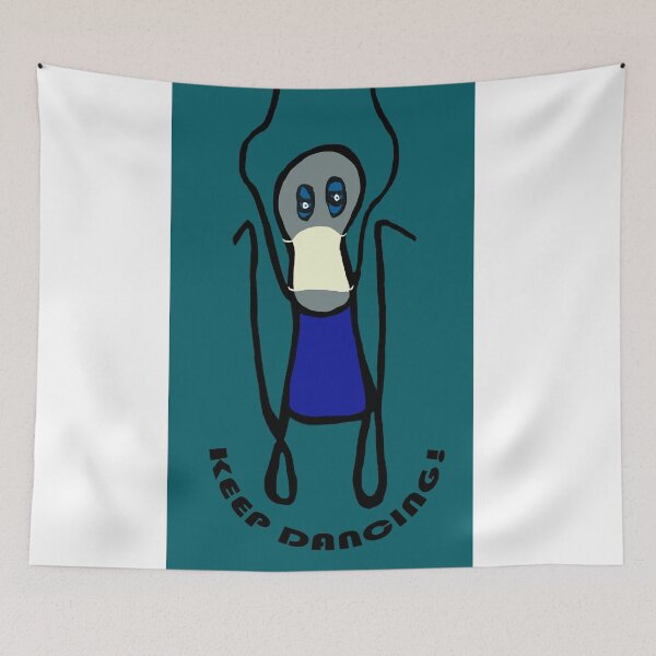 Item preview,   DANCE WITH MASKS; KEEP DANCING! (Teal Background) designed and sold by dscottlarson.