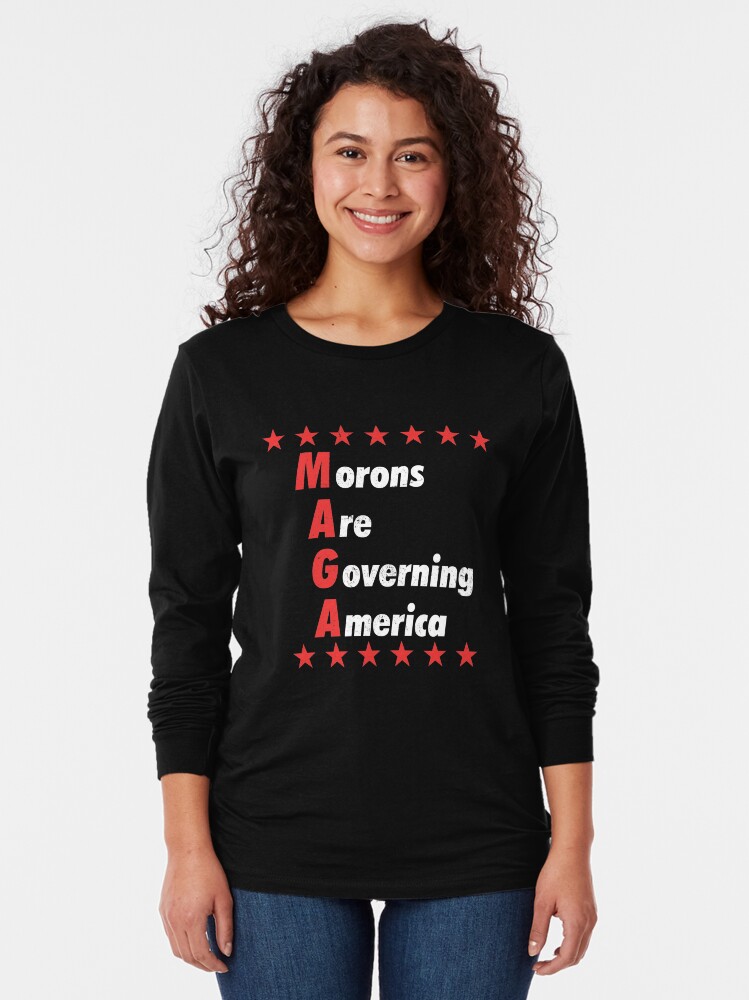 Imagen 2 de 5, Camiseta de manga larga con la obra MAGA | Imbécil que gobierna América, diseñada y vendida por 8645th.