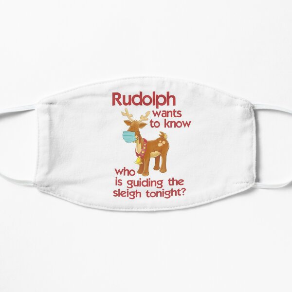 Rudolph Face mask 2021 christmas Flat Mask