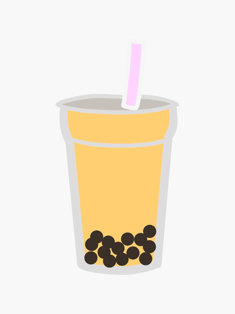 Thai Tea Boba Sticker Sticker For Sale By Taterobinson Redbubble