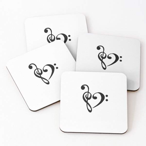 Item preview, treble clef and bass clef heart designed and sold by cut3stick3rs.