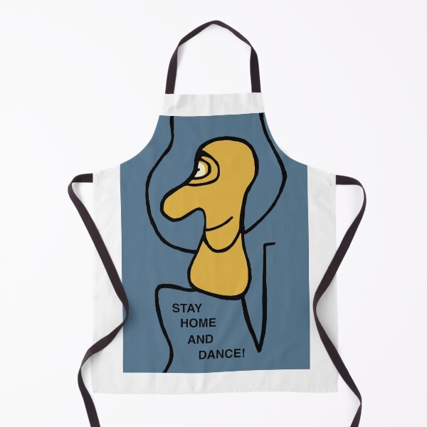 Item preview, DANCE WITH MASKS; STAY HOME AND DANCE! (Blue-gray Background) designed and sold by dscottlarson.