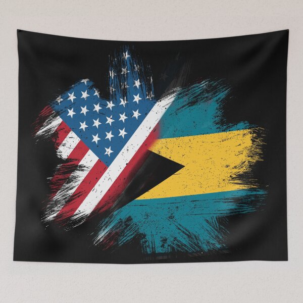 Item preview, Bahamian American Combination Flag designed and sold by RemmysDesigns.