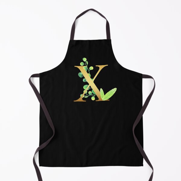 Item preview, Floral Gold Monogram X - Letter Art Black designed and sold by MysticMagpie.