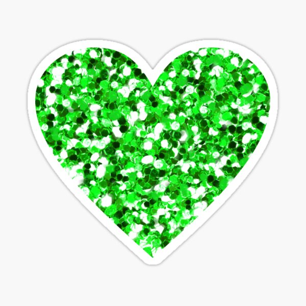 "Green Sparkling Glitter Heart" Sticker for Sale by FLAREapparel