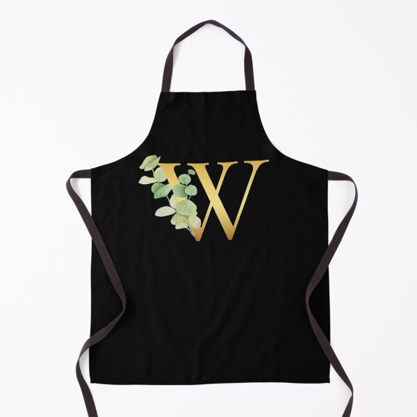 Item preview, Floral Gold Monogram W - Letter Art Black designed and sold by MysticMagpie.
