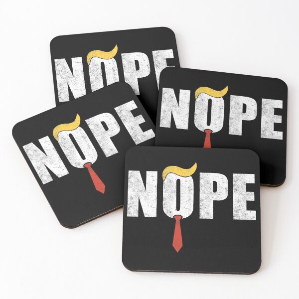 Item preview, Nope Anti Trump Yellow Haircut Red Tie Gift for anti trump supporters Distressed designed and sold by Noahlaz.