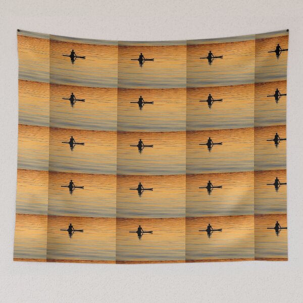 Item preview, Silhouetted paddle boarder peaceful sunset designed and sold by Imladris01.