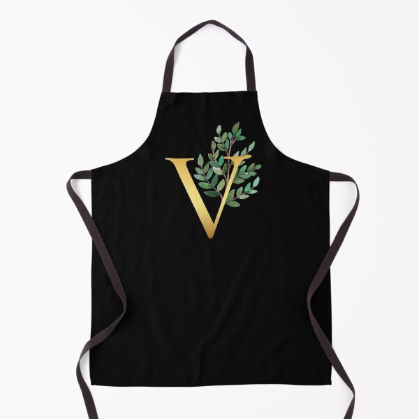 Item preview, Floral Gold Monogram V - Letter Art Black designed and sold by MysticMagpie.