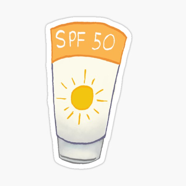 "Sunscreen cartoon" Sticker by PastelDumpster | Redbubble