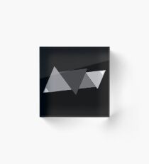 Grey Rectangles by H.D Acrylic Block