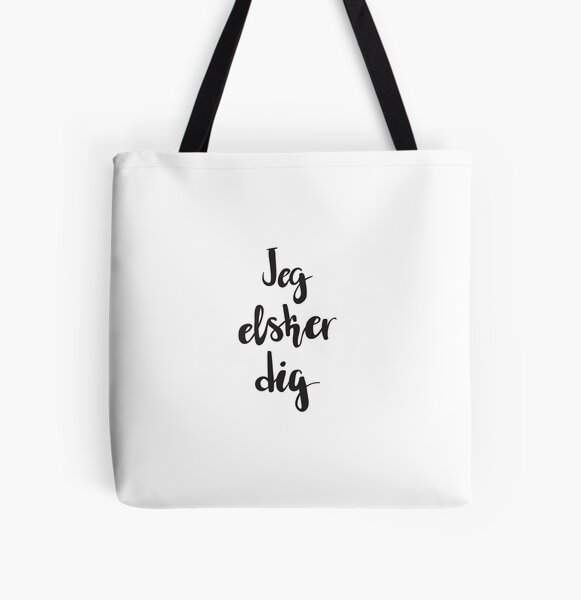 fortryde Tag et bad Næb Danish Dansk I Love You Different Language" Tote Bag for Sale by  artworkbyrihen | Redbubble