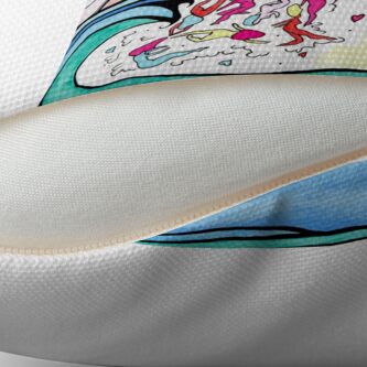 Alternate view of Colorful girlie wave Floor Pillow